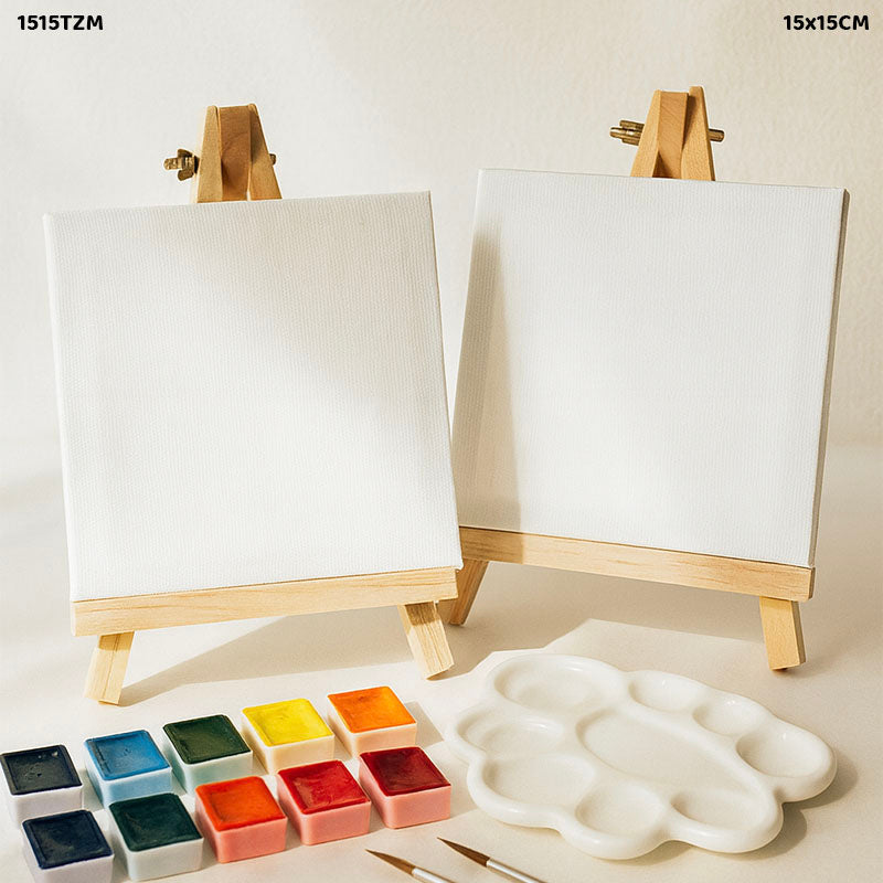 MINI CANVAS AND EASEL WHITE 15x15CM 1515TZM