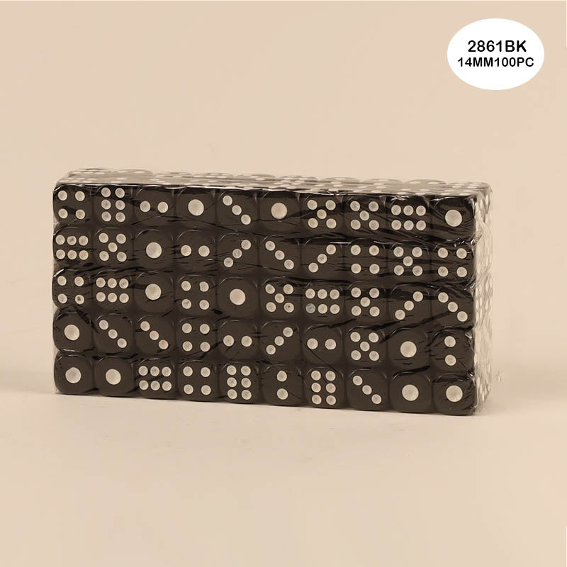 2861BK DICE BLACK 100PCS 14MM