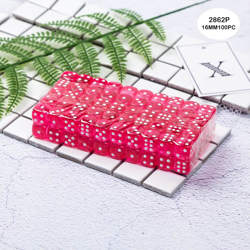 2862P DICE PINK 100PCS 16MM