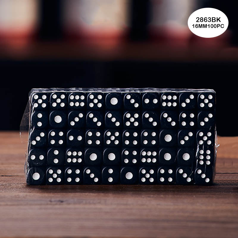 2863BK DICE BLACK 100PCS 16MM