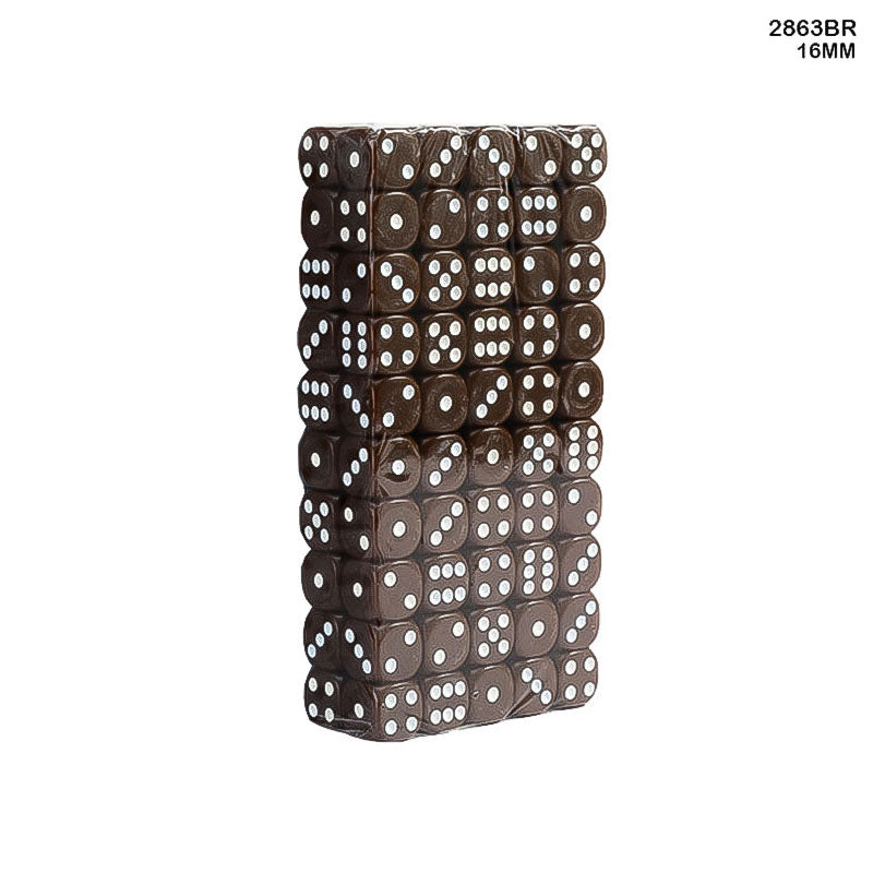 2863BR DICE BROWN 100PCS 16MM