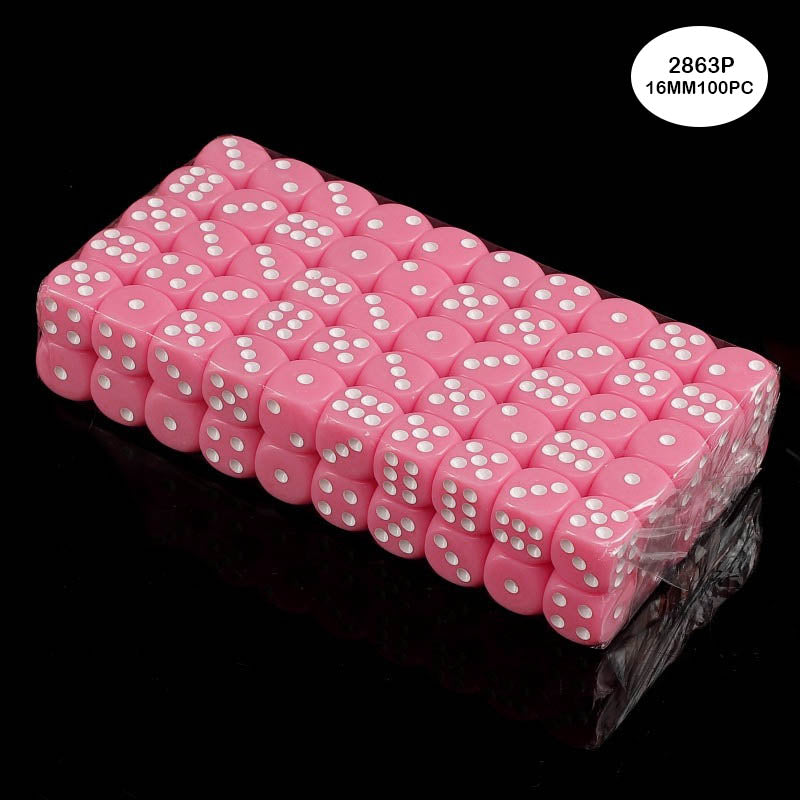 2863P DICE PINK 100PCS 16MM