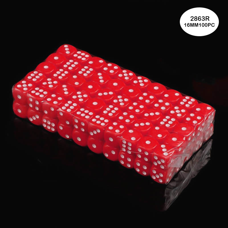2863R DICE RED 100PCS 16MM
