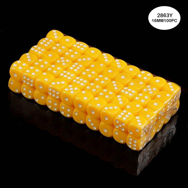 2863Y DICE YELLOW 100PCS 16MM