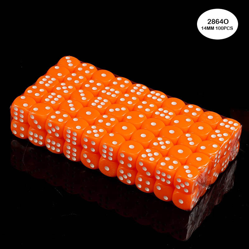 2864O DICE ORANGE 100PCS 14MM O