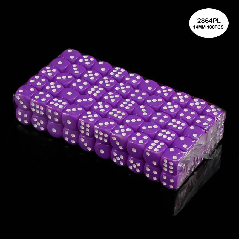 2864PL DICE PURPLE 100PCS 14MM O