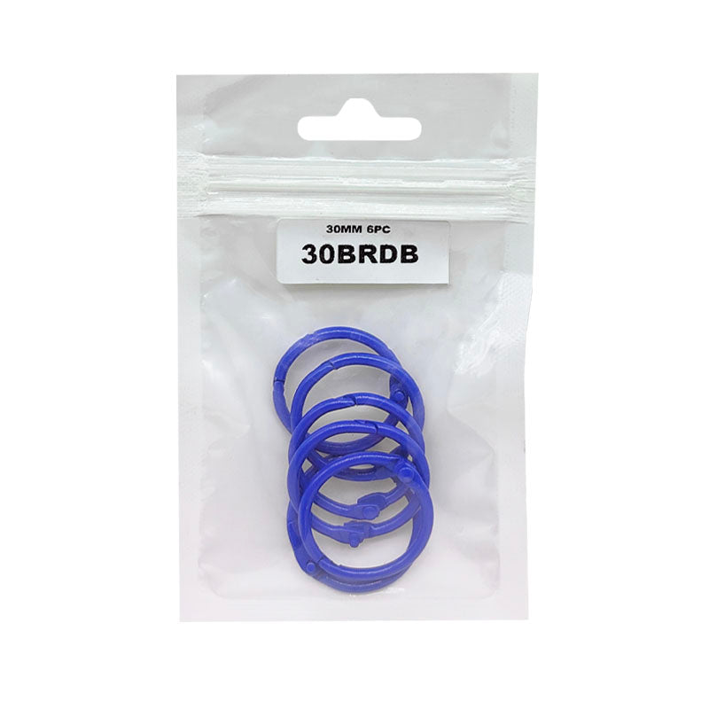 30MM BOOK BINDING D BLUE RING (6PC) (30BRDB)