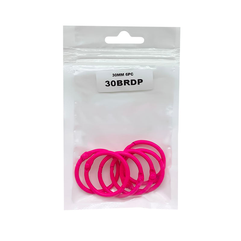 30MM BOOK BINDING D PINK RING (6PC) (30BRDP)