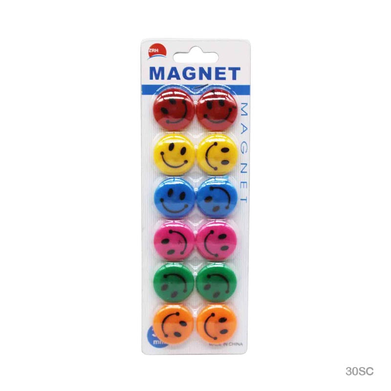 30MM SMILE MAGNET COLOR 12PCS (30SC)