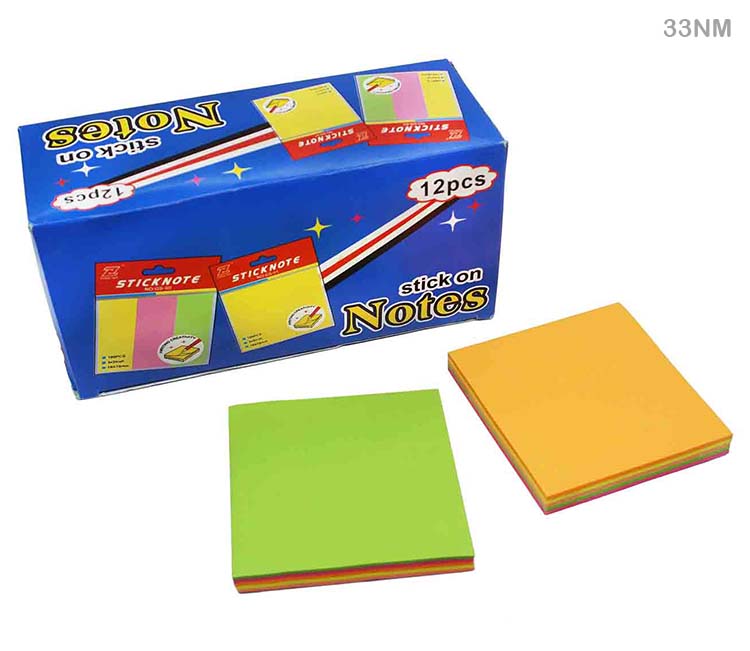3X3 STICKY NOTE NEON MULTI (33NM)