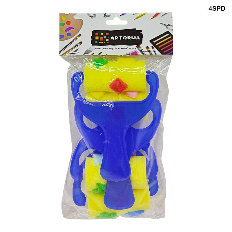 4PC SPONGE ROLLER WITH DESIGN (4SPD)