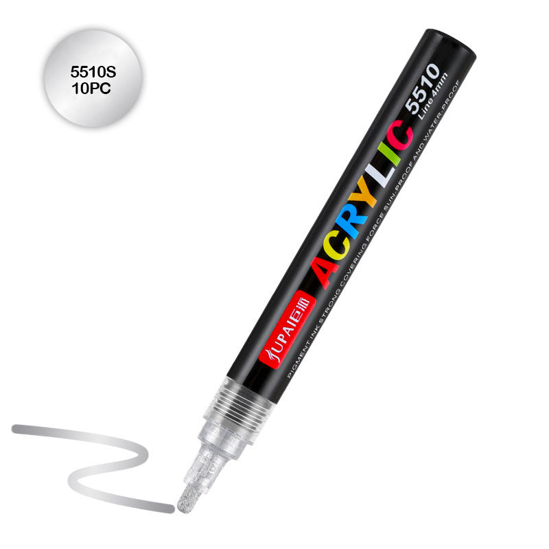 5510S ACRYLIC PAINT MARKER SILVER 10PC 4MM
