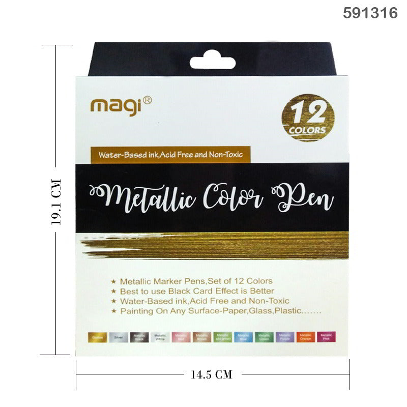 591316 MAGI METALLIC COLOR PEN 12 COLOR