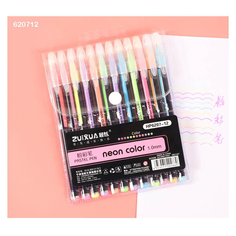 HP6207-12PC PASTEL NEON COLOUR PEN (620712)