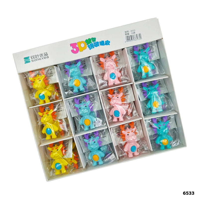 6533 ANIMAL ERASER 36PCS