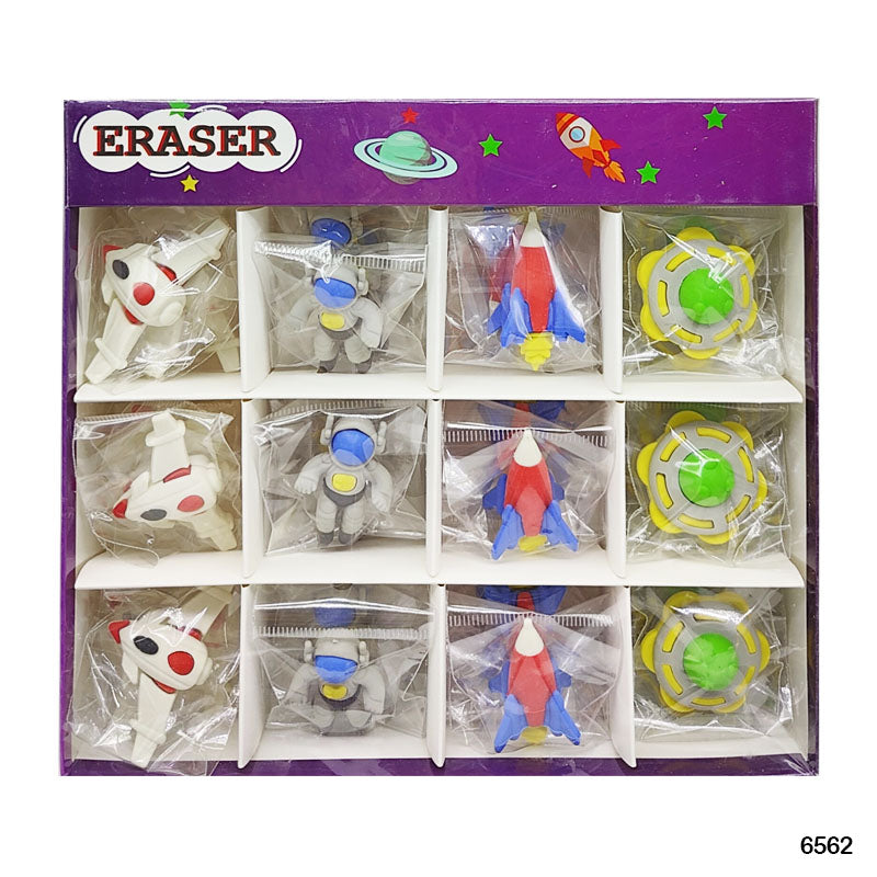 6562 SPACE CHARACTER ERASER 36PCS