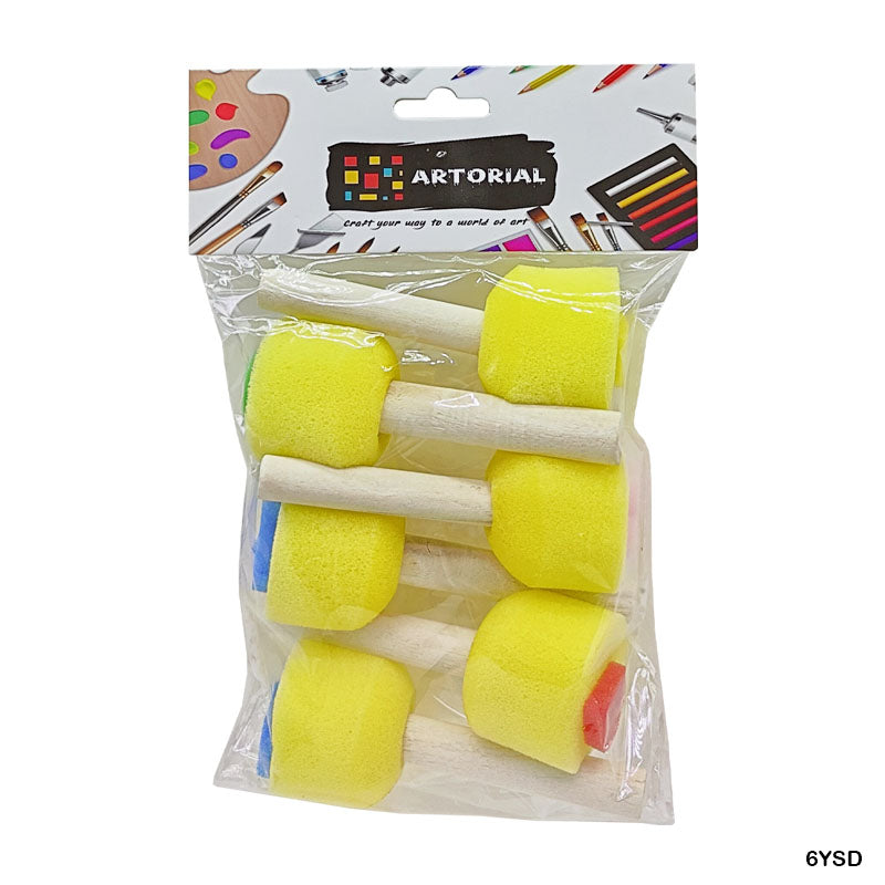 6PC DESIGN FOAM BRUSH (6YSD)