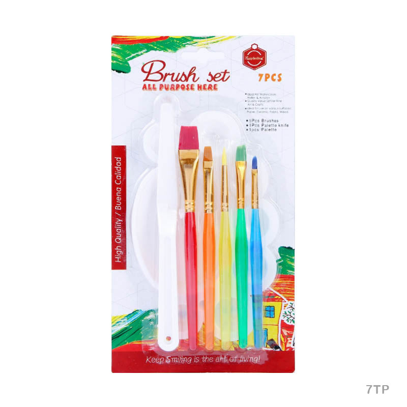 7TP 7PC PAINT BRUSH TP COLOR WITH TRAY