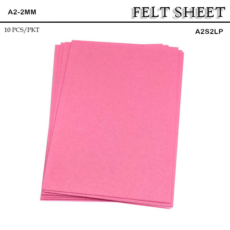 FELT SHEET A2 2MM SOFT L PINK (A2S2LP) 10sheet