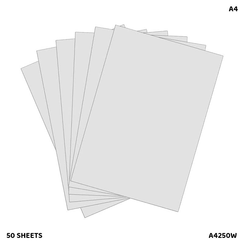 A4 CARD STOCK 50 SHEETS WHITE 250GSM (A4250W)