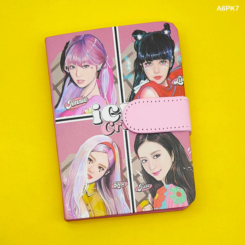 A6PK7 DAIRY PRINTED MAGNETIC BLACK PINK (14X10CM)