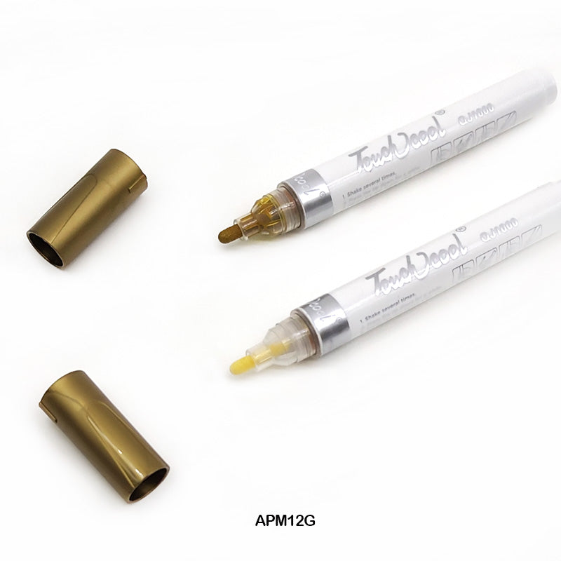APM12G ACRYLIC PAINT MARKER 12PC GOLD COLOR TOUCH COOL