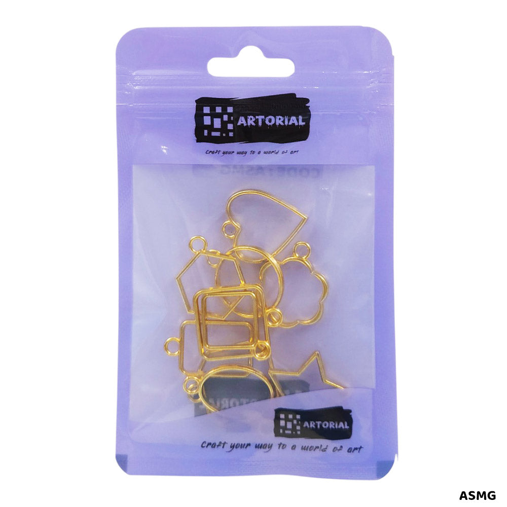 BEZELS MIX SHAPE SET 10PC GOLD (ASMG)