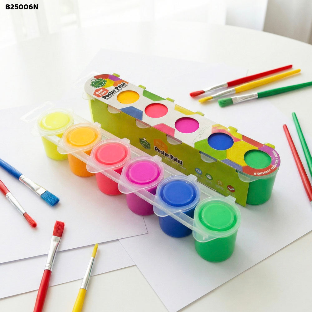 B25006N NEON POSTER PAINT COLOR 6PC 25ML