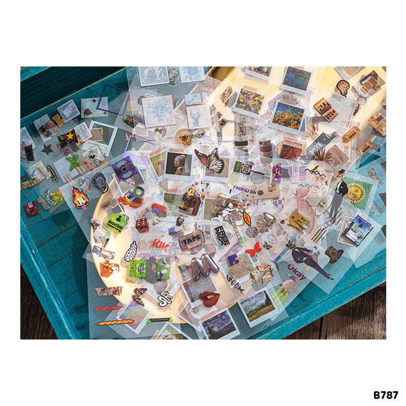 B787 RETRO DECO STICKER 96PC