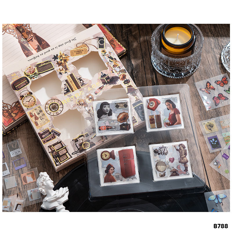 B788 RETRO DECO STICKER 96PC