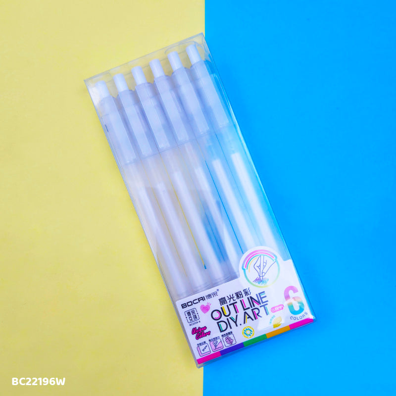 BC22196W WHITE PEN 0.8MM 6PCS