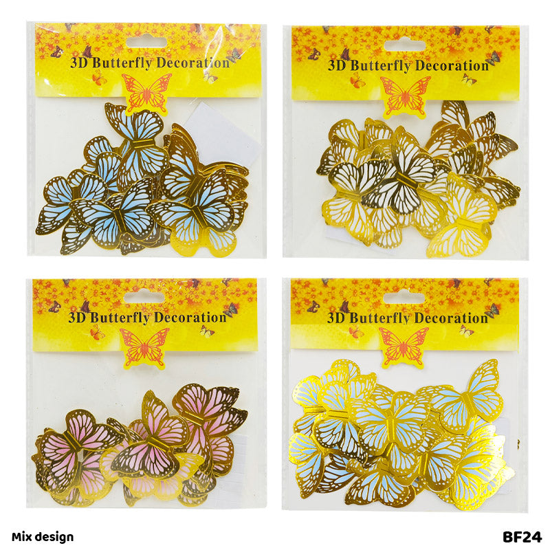 BF24 24PC CARD BUTTERFLY STICKER