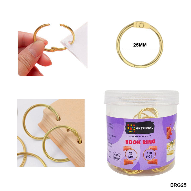 25MM BOOK RING GOLD 120PC (BRG25)