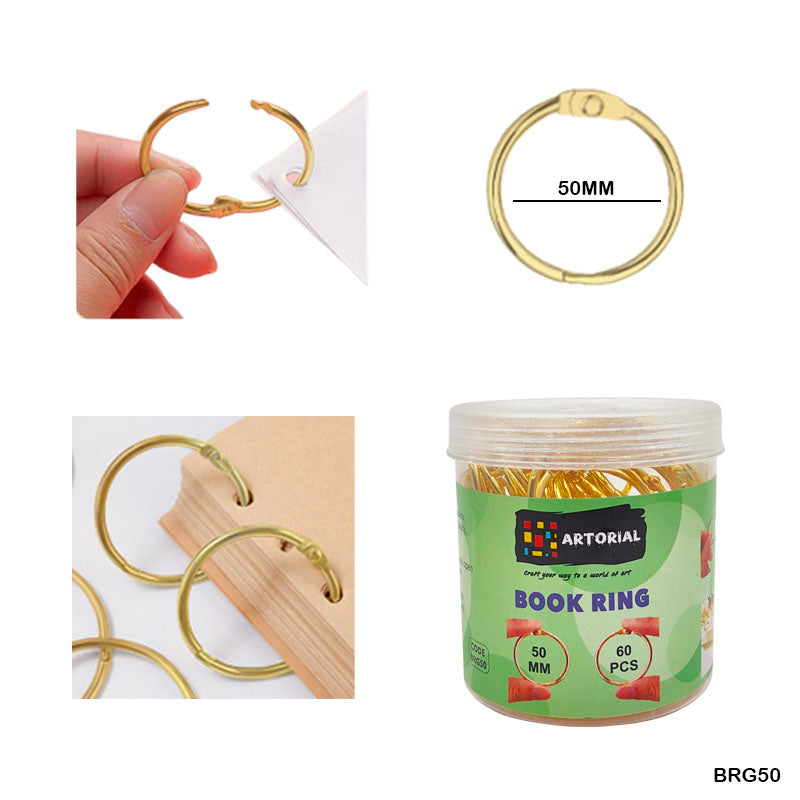 50MM BOOK RING GOLD 60PC (BRG50)