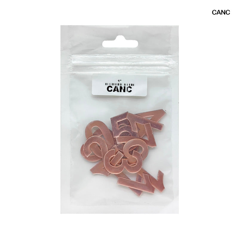 CANC 1" NUMBER COPER CLOCK ACRYLIC