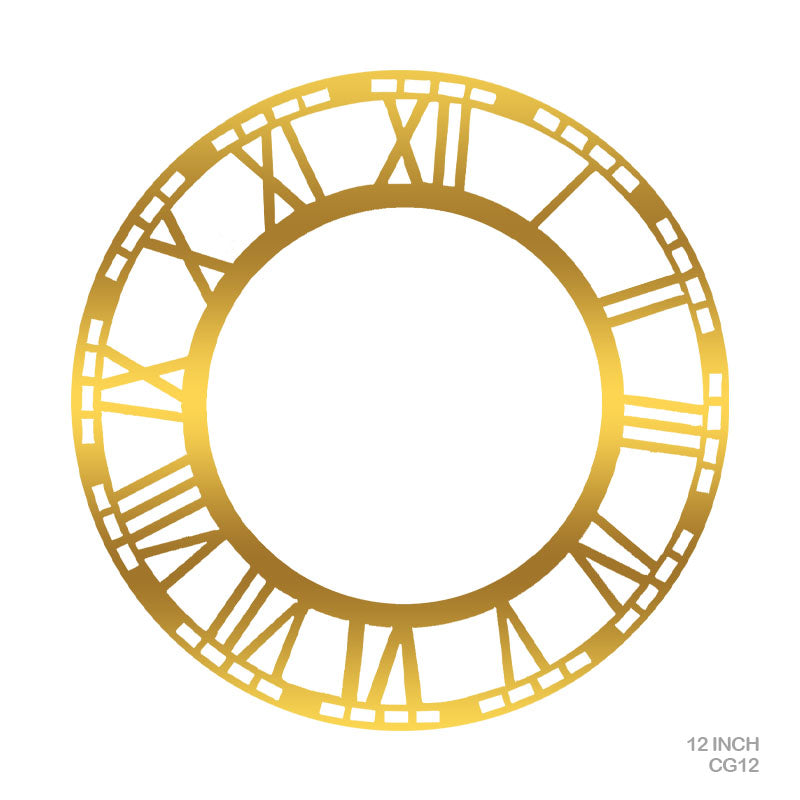 CG12 12" ROMAN GOLD CLOCK ACRYLIC