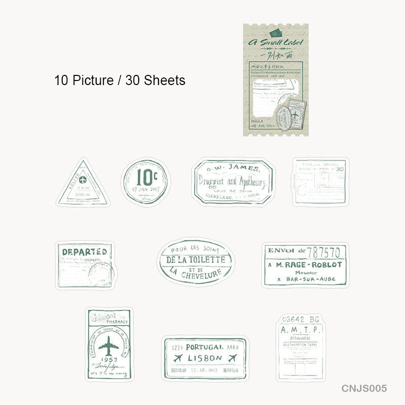 CNJS005 A SMALL LABLE CUTOUT STICKER 30PC