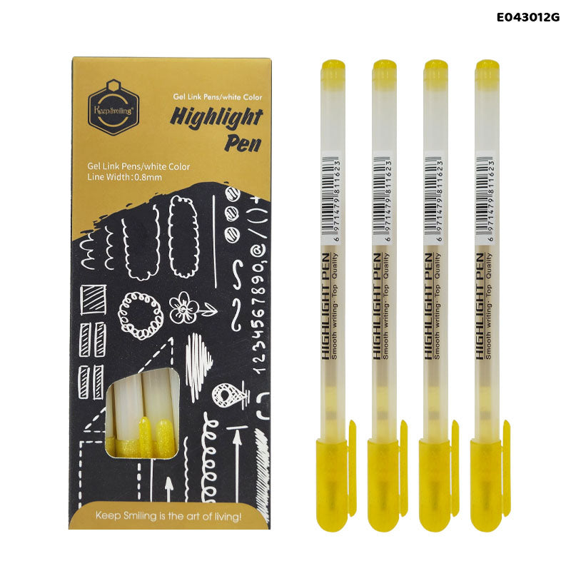 E043012G 12PCS HIGHLIGHT PEN GOLD 0.8MM
