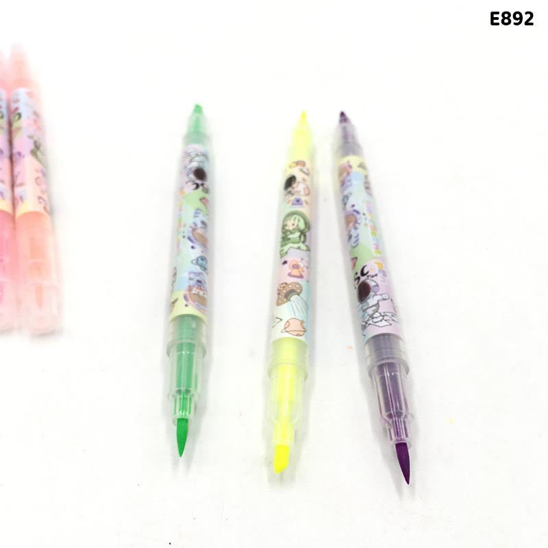 E892 6PC DOUBLE SIDE HIGHLIGHT WATER COLOR PEN SET