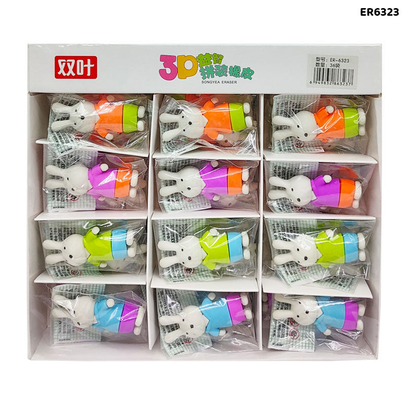 ER6323 RABBIT ERASER 36PCS
