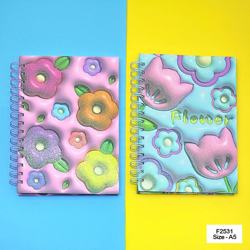 F2531 PRINTED SPIRAL DIARY 15X21CM A5