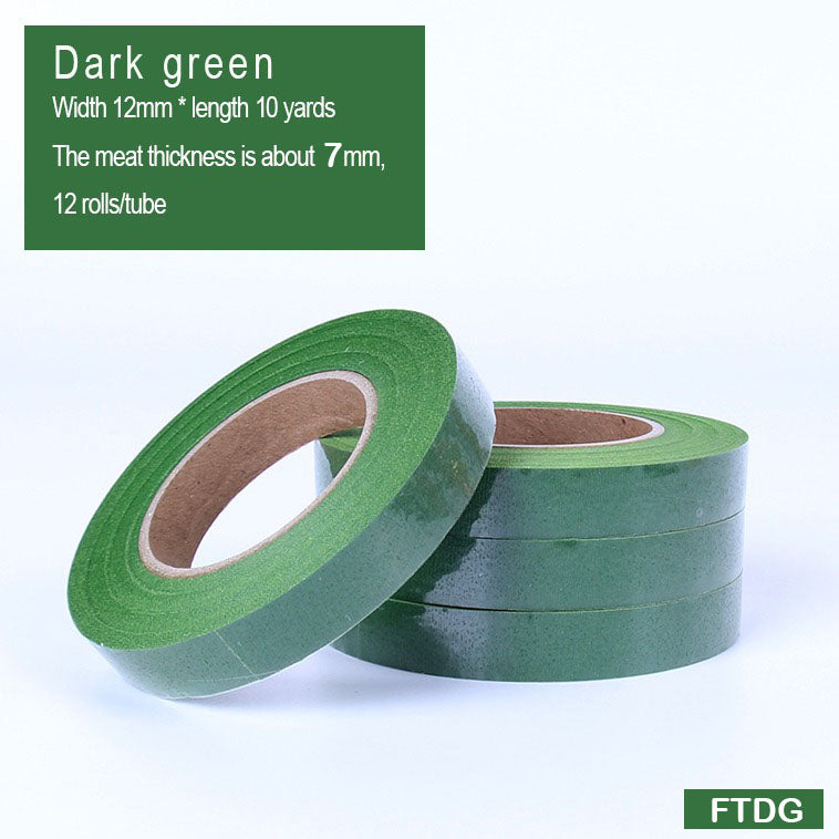 FLORAL TAPE ROLL (FTDG) (12PC) 10 YARD D GREEN 1
