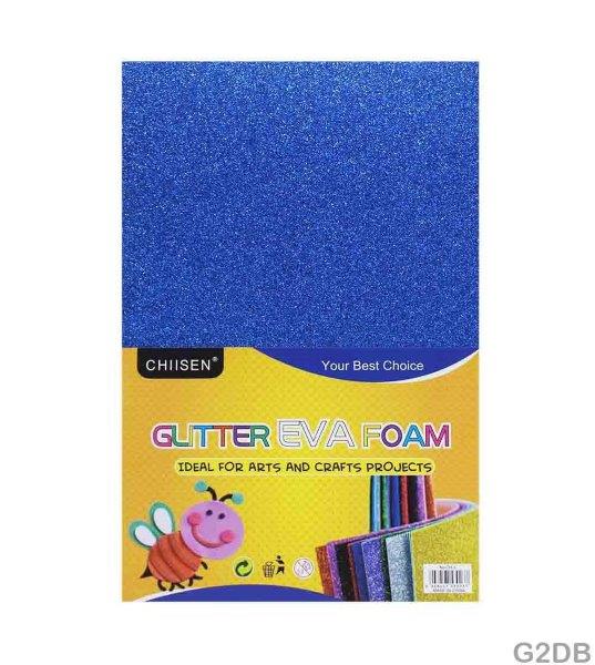 GLITTER FOAM SHEET (G2DB) STICKER A4 D BLUE 10PC