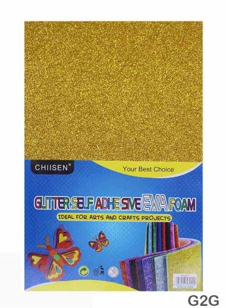 GLITTER FOAM SHEET (G2G) STICKER A4 GOLD 10PC