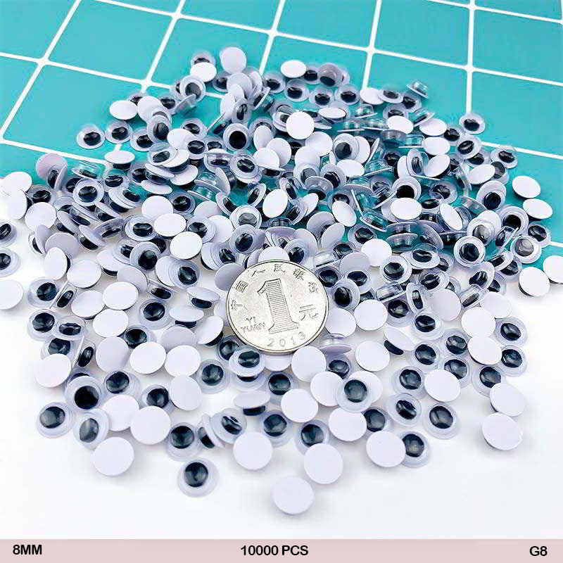 GOOGLY EYE ROUND 8MM (10000 PCS) (G8)