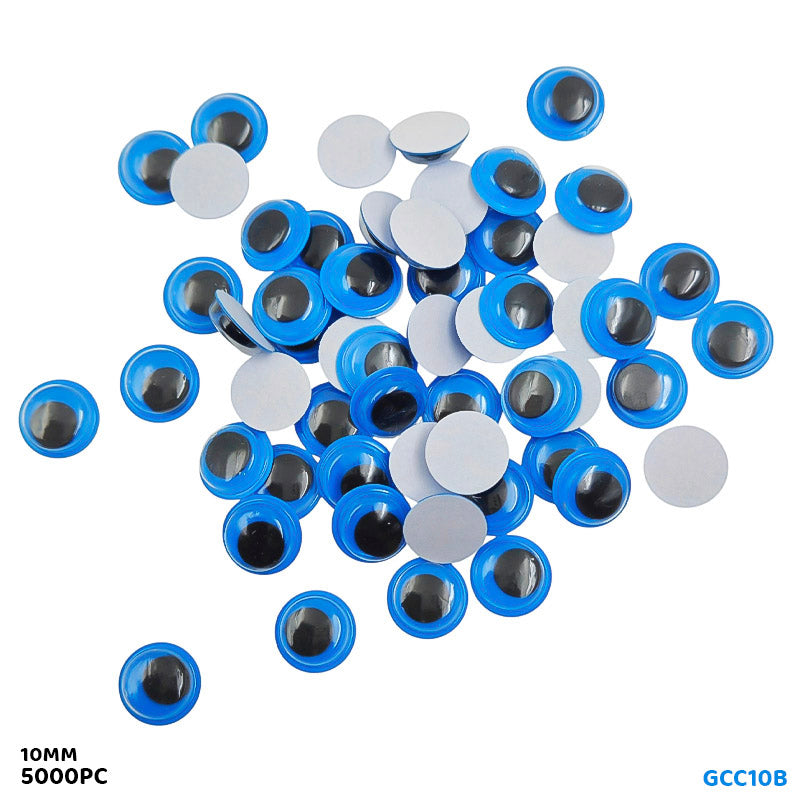 GCC10B 10MM BLUE 5000PC COLORED GOOGLY EYE