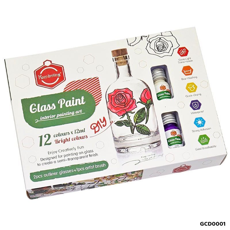 GCD0001 GLASS PAINT 12 COLOR