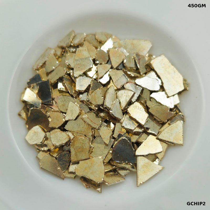 GCHIP2 GLASS CHIPS 450GM L GOLD