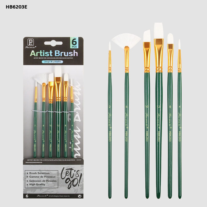 6PC PAINT BRUSH MULTI HB6203E