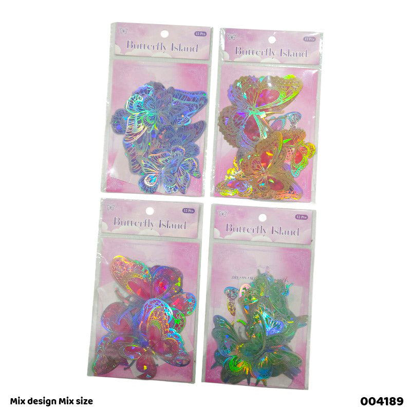 004189 12PC 3D ISLAND BUTTERFLY STICKER